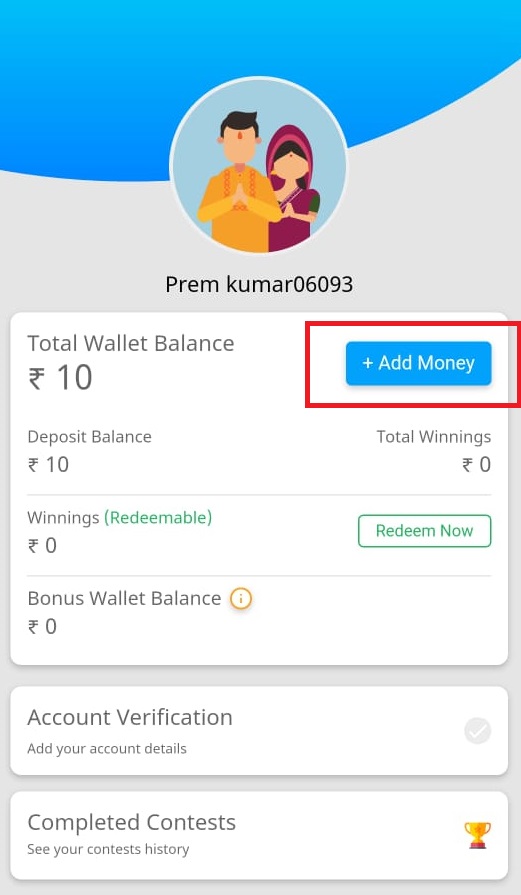 Jeet11 Add Money