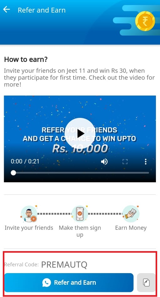 Jeet11 Referral code